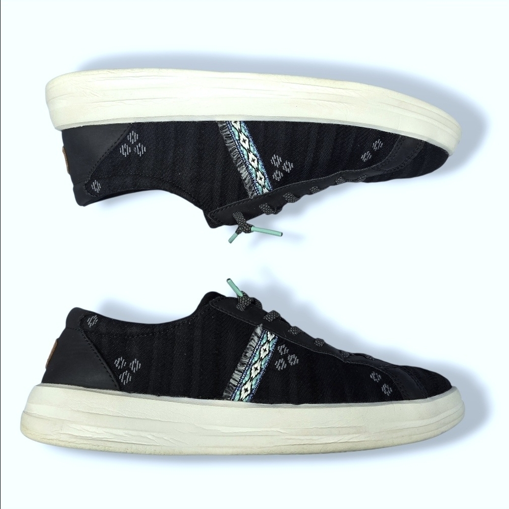 🟢Hey Dude Karina Cottage Crochet Embroidered Slip-On Lace-Up Low Top Sneakers 8 - Picture 7 of 16